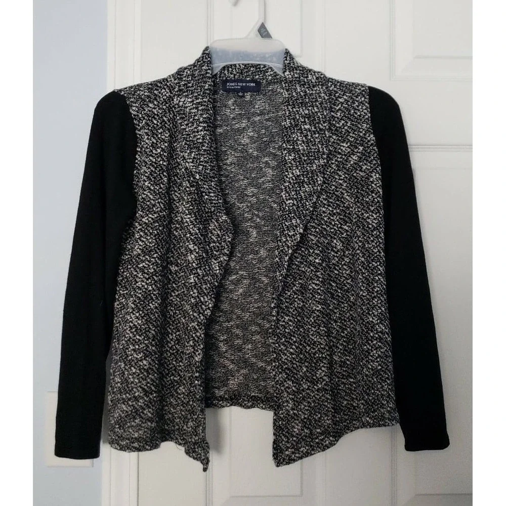 Jones New York Womans Cardigans Sweater‎ Size Small, Black & Grey.